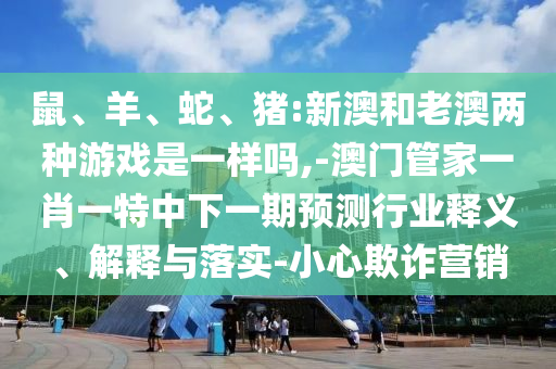 鼠、羊、蛇、豬:新澳和老澳兩種游戲是一樣嗎,-澳門管家一肖一特中下一期預(yù)測行業(yè)釋義、解釋與落實-小心欺詐營銷