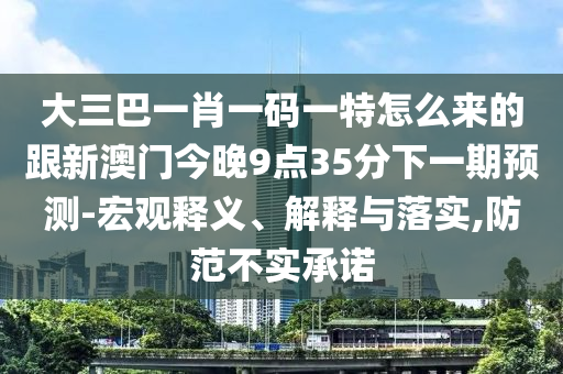 大三巴一肖一碼一特怎么來的跟新澳門今晚9點35分下一期預(yù)測-宏觀釋義、解釋與落實,防范不實承諾