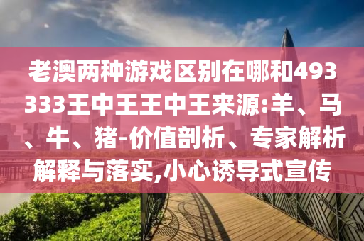 老澳兩種游戲區(qū)別在哪和493333王中王王中王來源:羊、馬、牛、豬-價值剖析、專家解析解釋與落實,小心誘導式宣傳