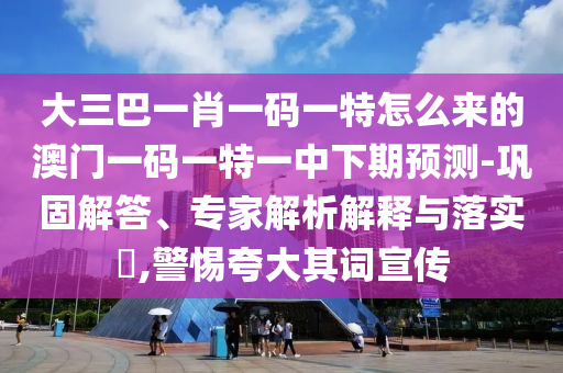 大三巴一肖一碼一特怎么來的澳門一碼一特一中下期預測-鞏固解答、專家解析解釋與落實?,警惕夸大其詞宣傳