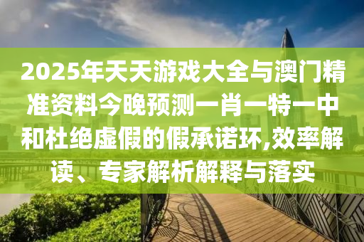 2025年天天游戲大全與澳門精準(zhǔn)資料今晚預(yù)測一肖一特一中和杜絕虛假的假承諾環(huán),效率解讀、專家解析解釋與落實