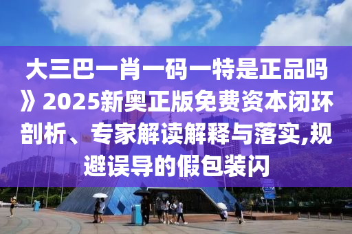 大三巴一肖一碼一特是正品嗎》2025新奧正版免費資本閉環(huán)剖析、專家解讀解釋與落實,規(guī)避誤導(dǎo)的假包裝閃