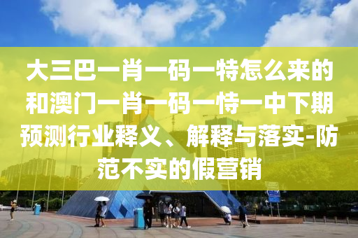 大三巴一肖一碼一特怎么來的和澳門一肖一碼一恃一中下期預(yù)測行業(yè)釋義、解釋與落實-防范不實的假營銷