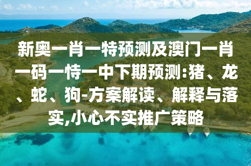 新奧一肖一特預(yù)測及澳門一肖一碼一恃一中下期預(yù)測:豬、龍、蛇、狗-方案解讀、解釋與落實,小心不實推廣策略